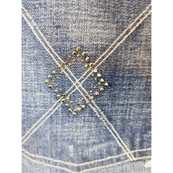 7 For All Mankind New Deadstock Capri Dojo Jeans Size 24 Swarovski Crystallized - Picture 7 of 8
